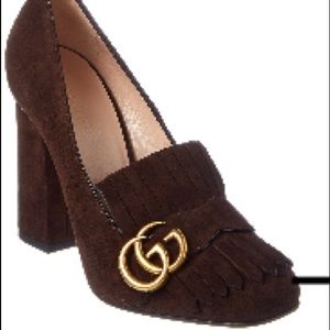 Gucci suede fringe pump